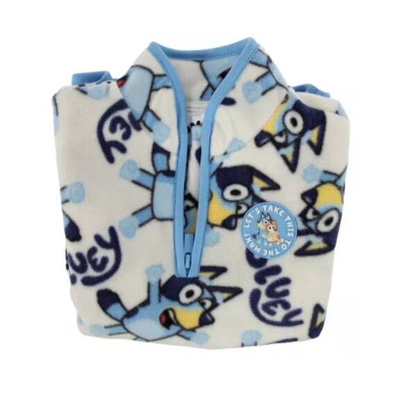 Disney’s Bluey Polar Fleece White And Blue Jacket Youth S - Picture 2 of 2